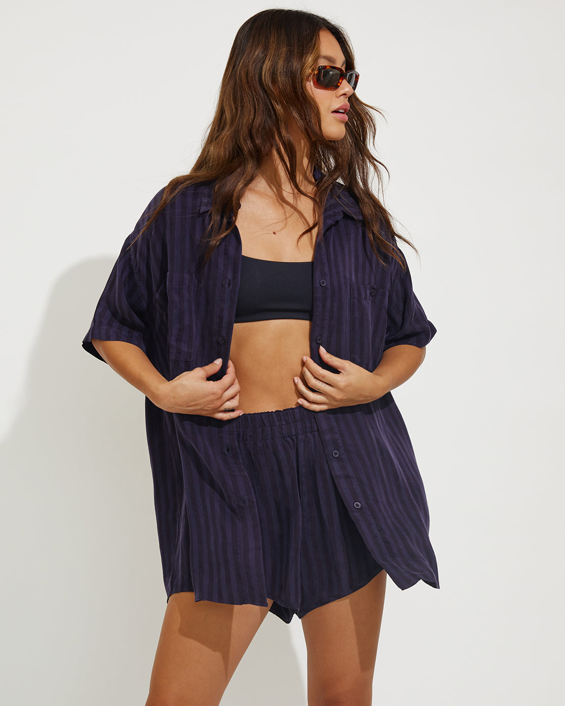 Day Trip Button Down - Sprint Stripe: Dark Sprint / Sprint
