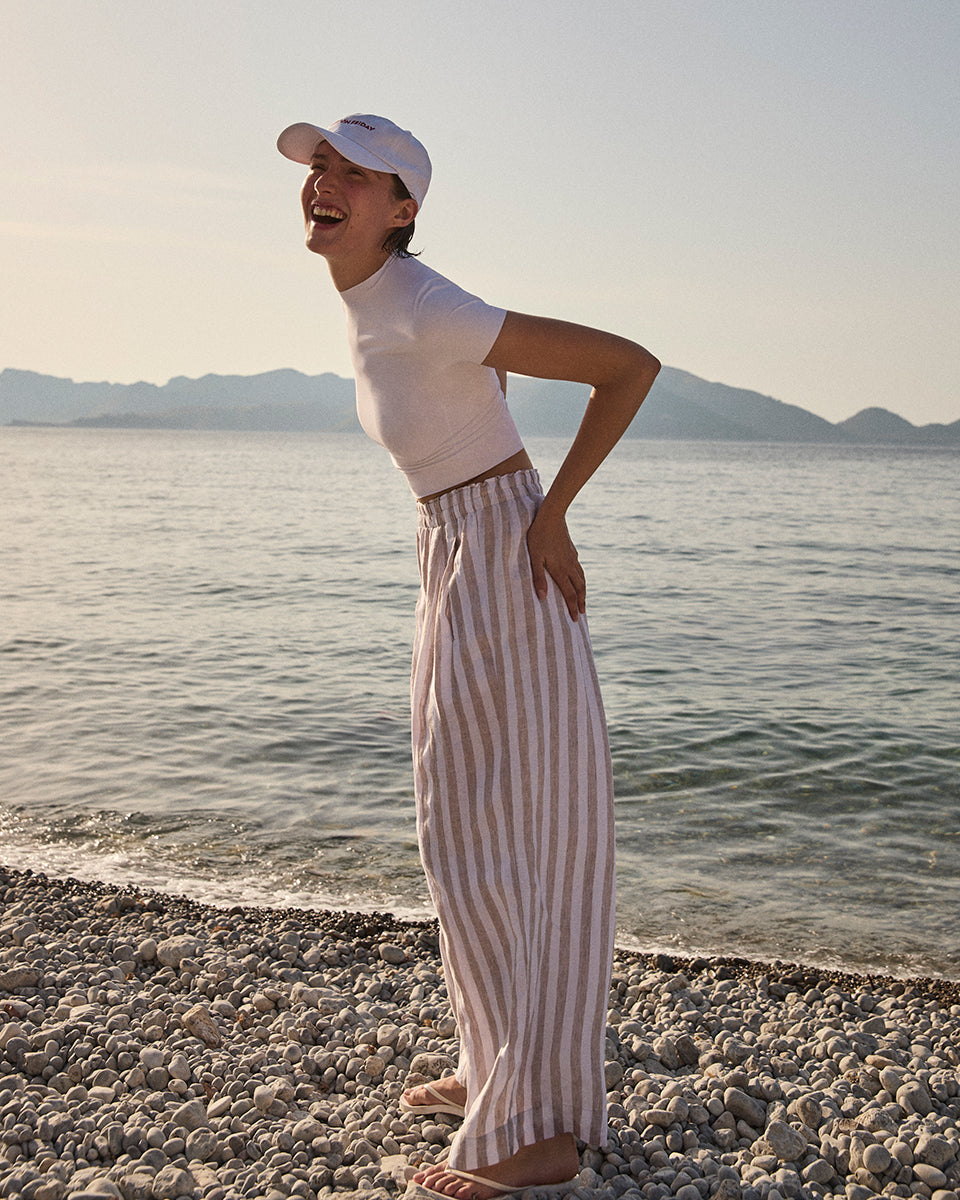 Coastal Pant - Beach Stripe: Beach / Coconut