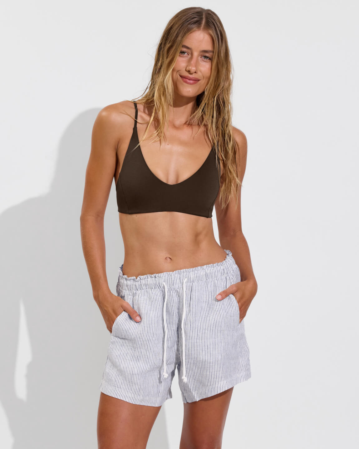 Getaway Short 5" - Coastal Stripe: Varsity / Coconut