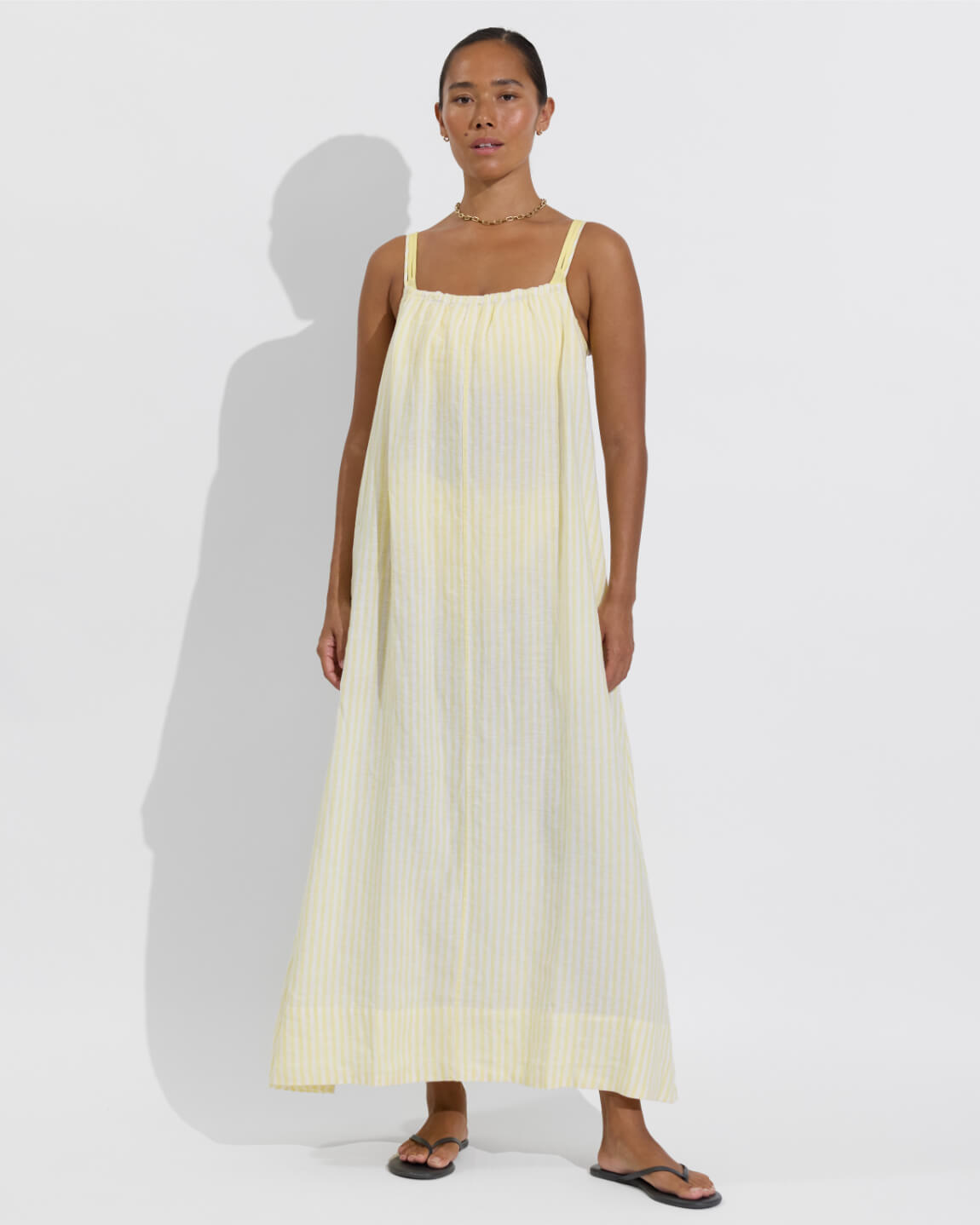 Leisure Maxi Dress - Bungalow Stripe: Melt / Coconut