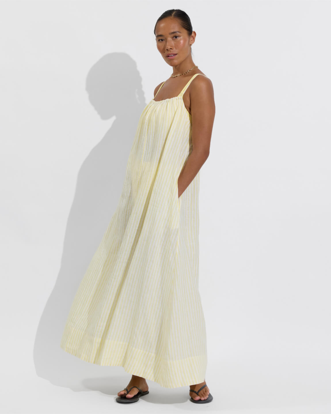 Leisure Maxi Dress - Bungalow Stripe: Melt / Coconut
