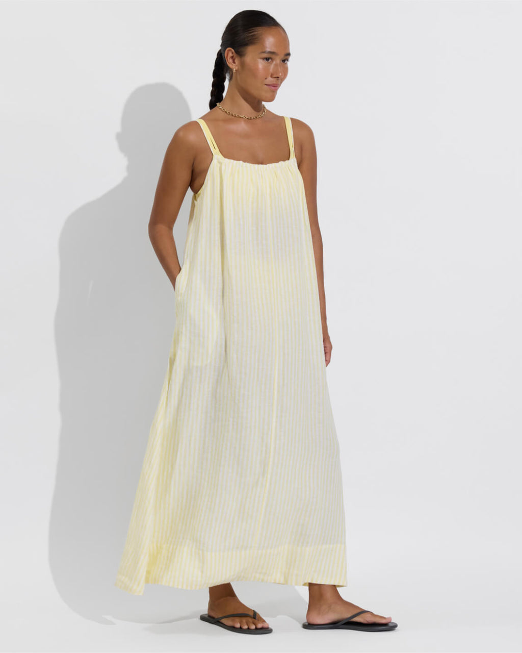 Leisure Maxi Dress - Bungalow Stripe: Melt / Coconut