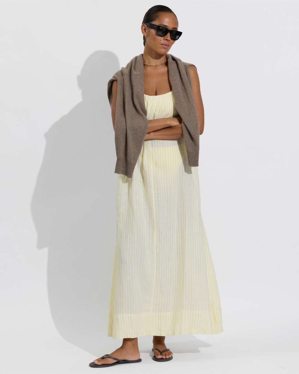 Leisure Maxi Dress - Bungalow Stripe: Melt / Coconut
