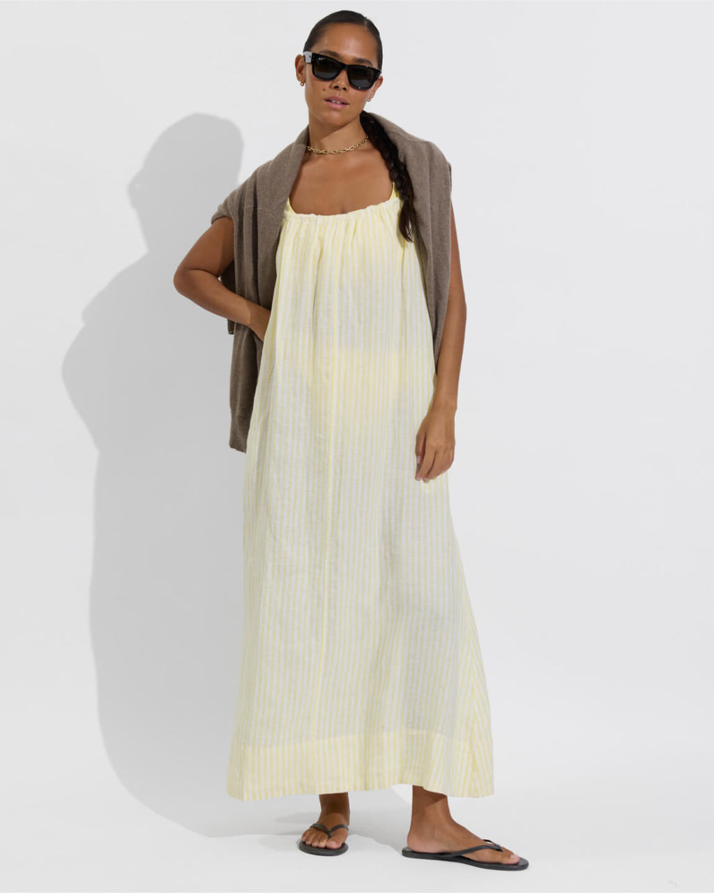 Leisure Maxi Dress - Bungalow Stripe: Melt / Coconut