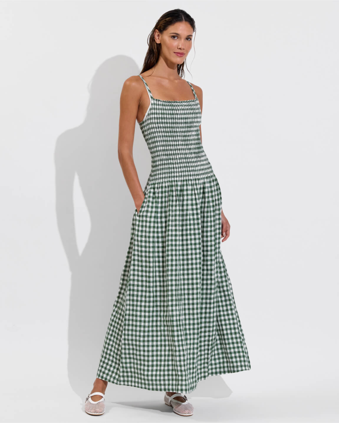 Palma Dress - Gingham: Tropics / Coconut