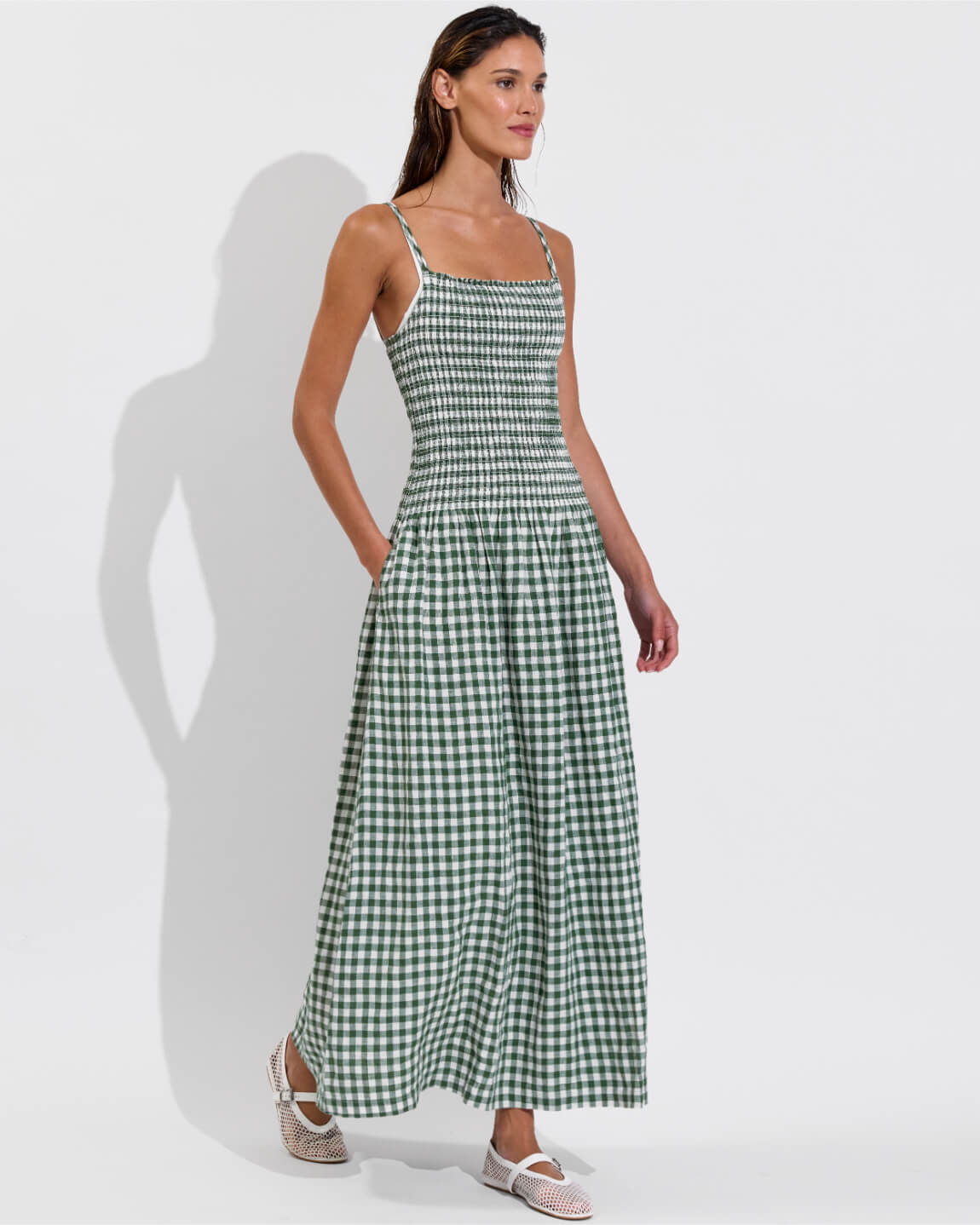 Palma Dress - Gingham: Tropics / Coconut