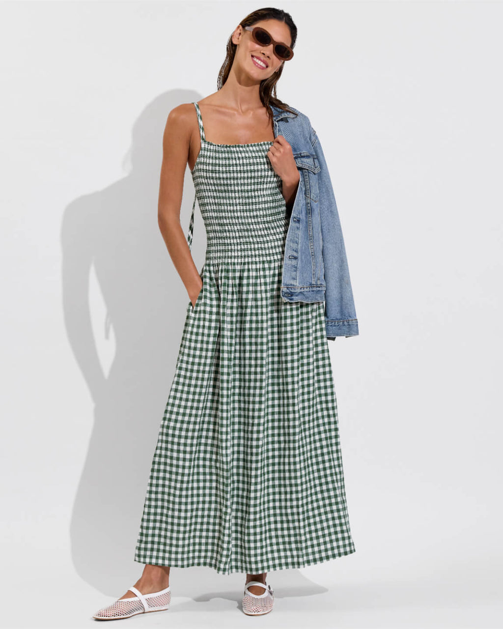 Palma Dress - Gingham: Tropics / Coconut