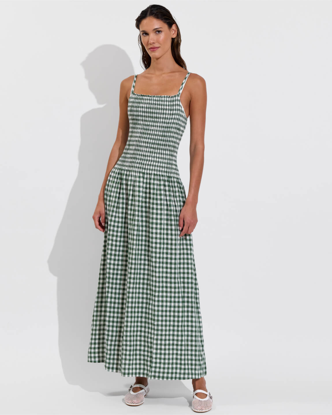 Palma Dress - Gingham: Tropics / Coconut