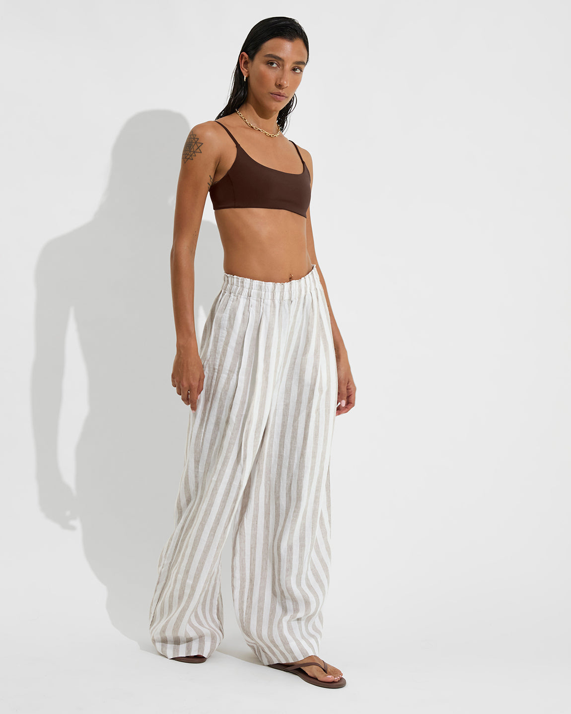Coastal Pant - Beach Stripe: Beach / Coconut
