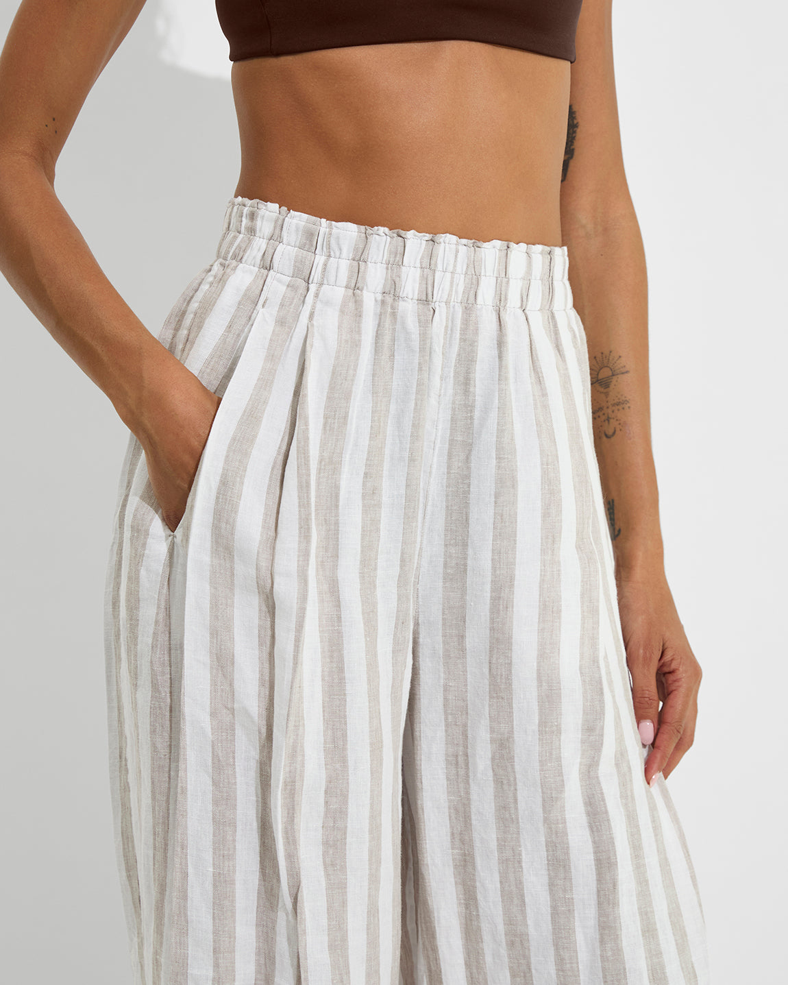 Coastal Pant - Beach Stripe: Beach / Coconut