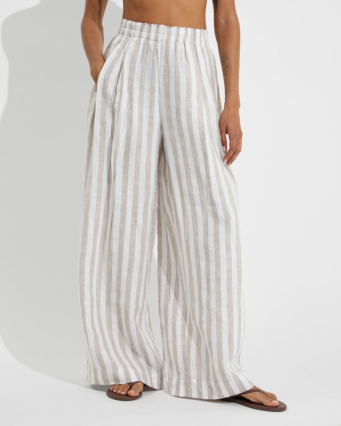 Coastal Pant - Beach Stripe: Beach / Coconut