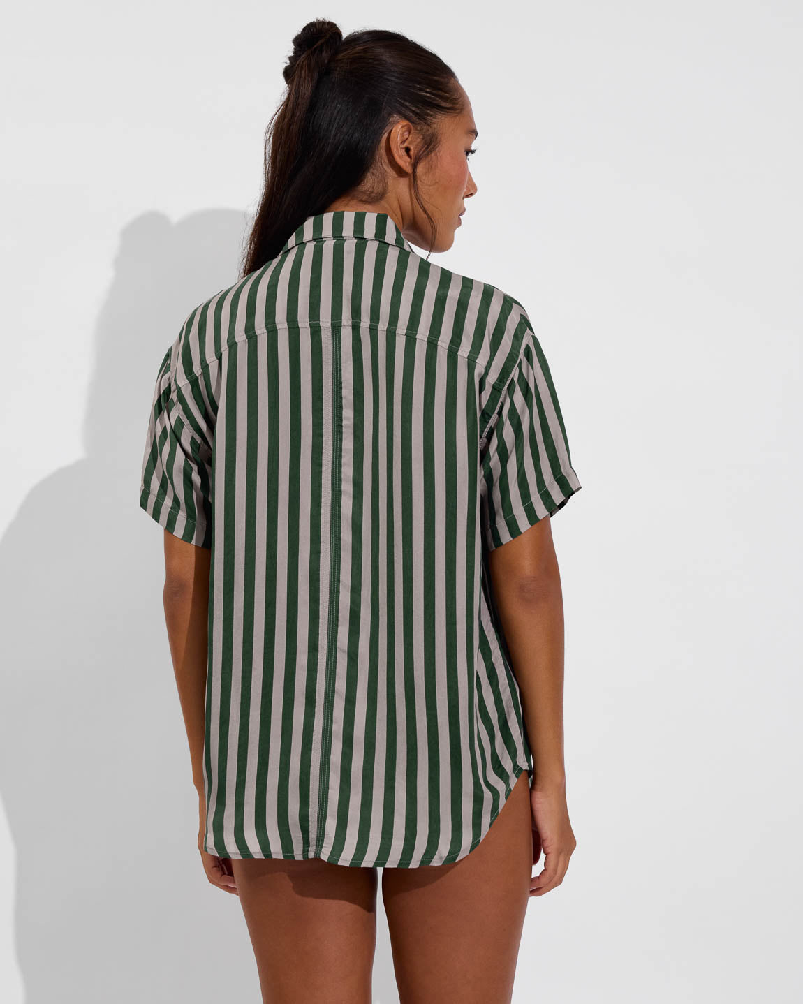 Day Trip Button Down - Riviera Stripe: Palm / Beach