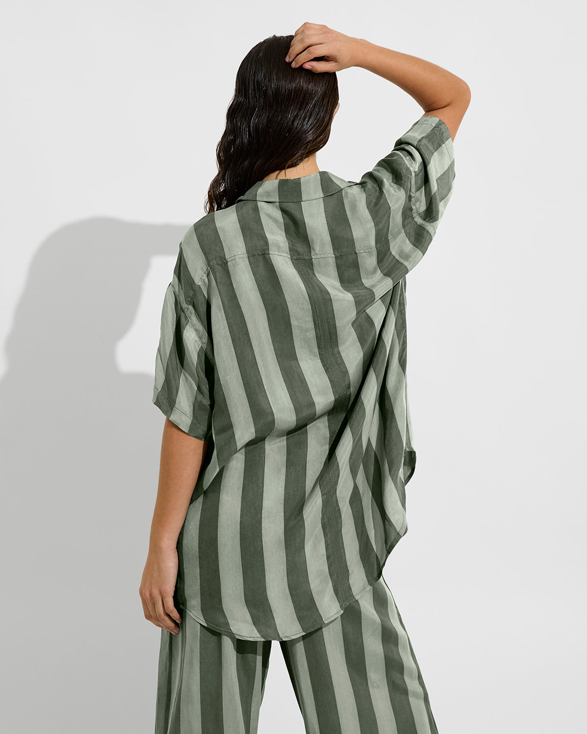 Day Trip Button Down - Poolside Stripe: Agave / Light Agave