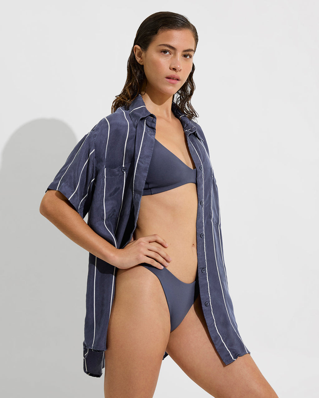 Day Trip Button Down - Holiday Stripe: Varsity / Coconut