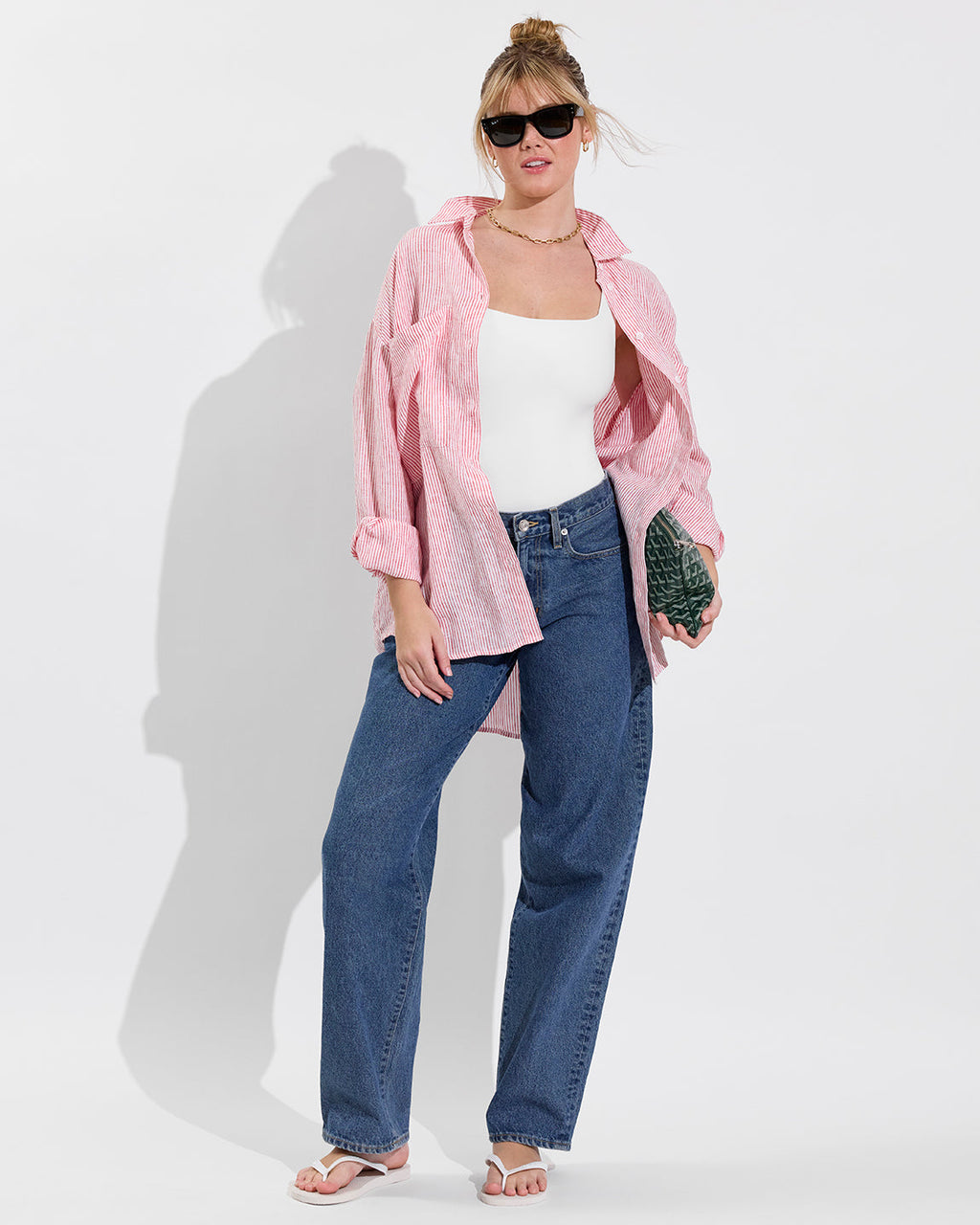 Getaway Button Down - Coastal Stripe: Sweet Chili Heat / Coconut