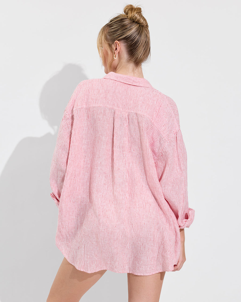 Getaway Button Down - Coastal Stripe: Sweet Chili Heat / Coconut