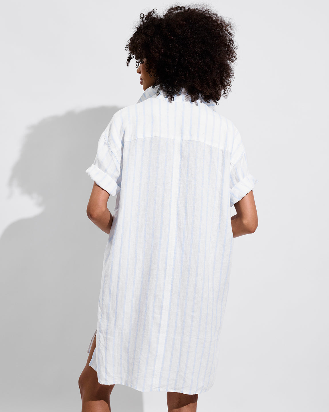 Getaway Mini Dress - Daybreak Stripe: Blue Skies / Coconut