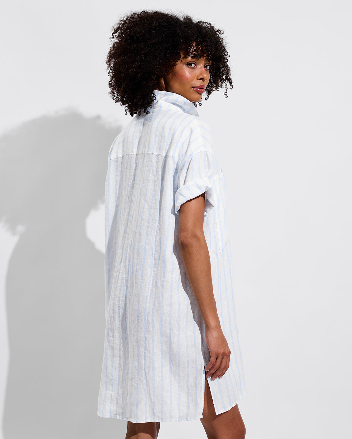 Getaway Mini Dress - Daybreak Stripe: Blue Skies / Coconut
