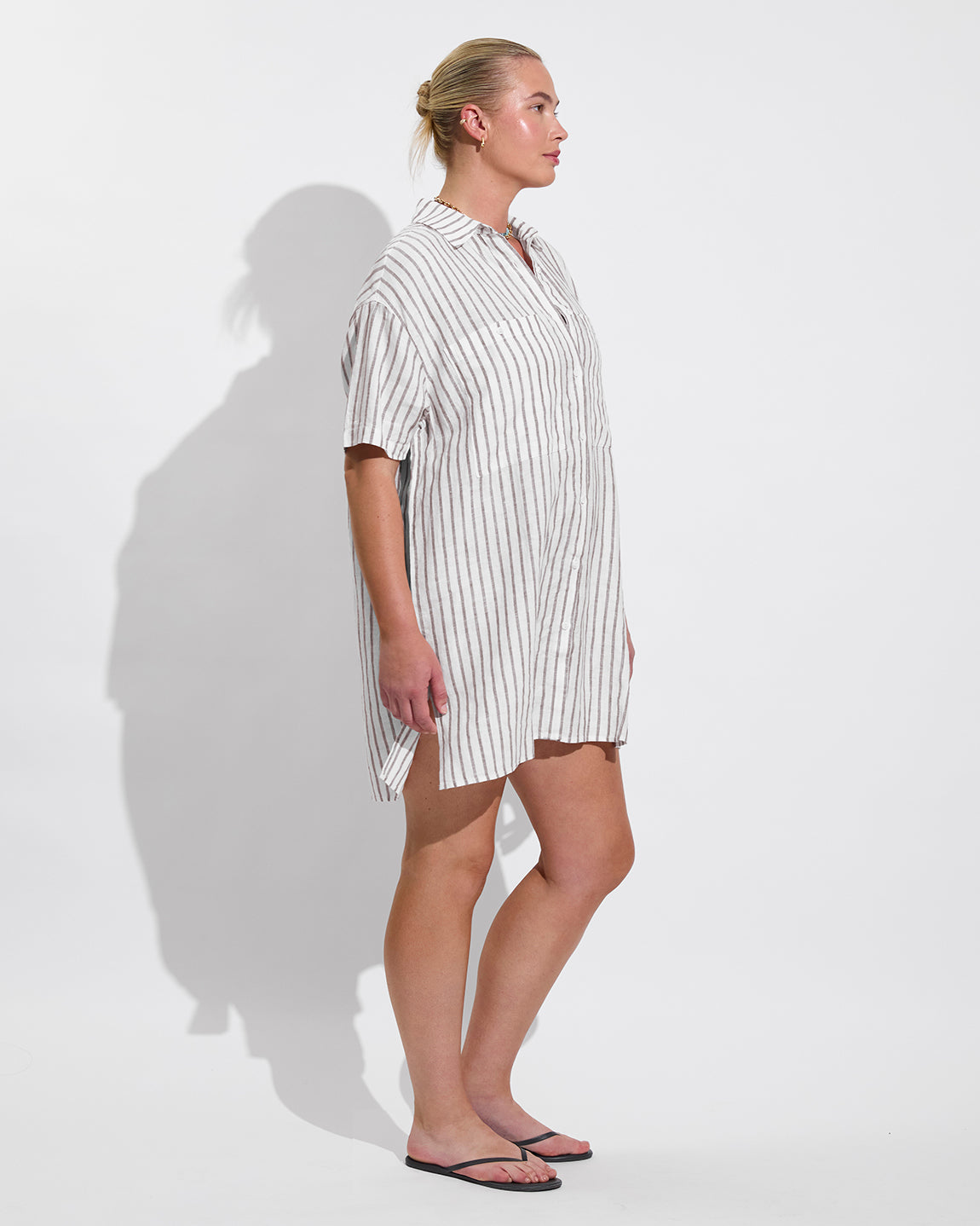 Getaway Mini Dress - Classic Stripe: Stormy / Coconut