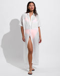 Getaway Shirt Dress *Sheer Stripe - Coconut