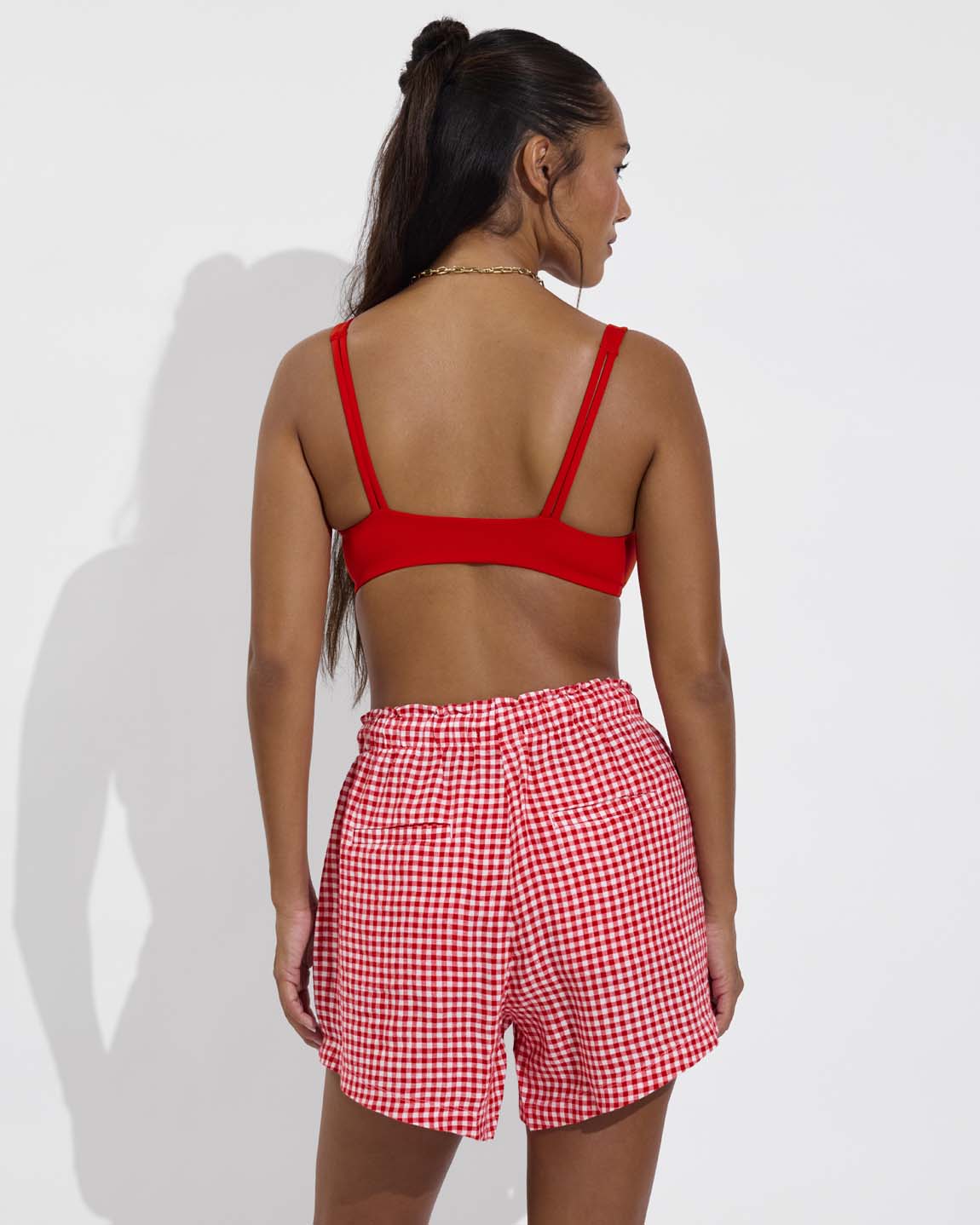 Getaway Short 5" - Gingham: Sweet Chili Heat / Coconut