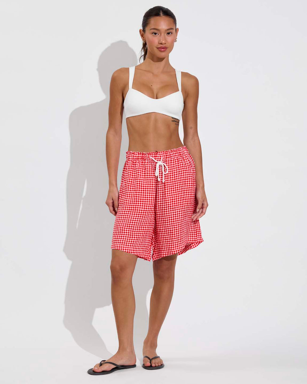 Getaway Short 9" - Gingham: Sweet Chili Heat / Coconut