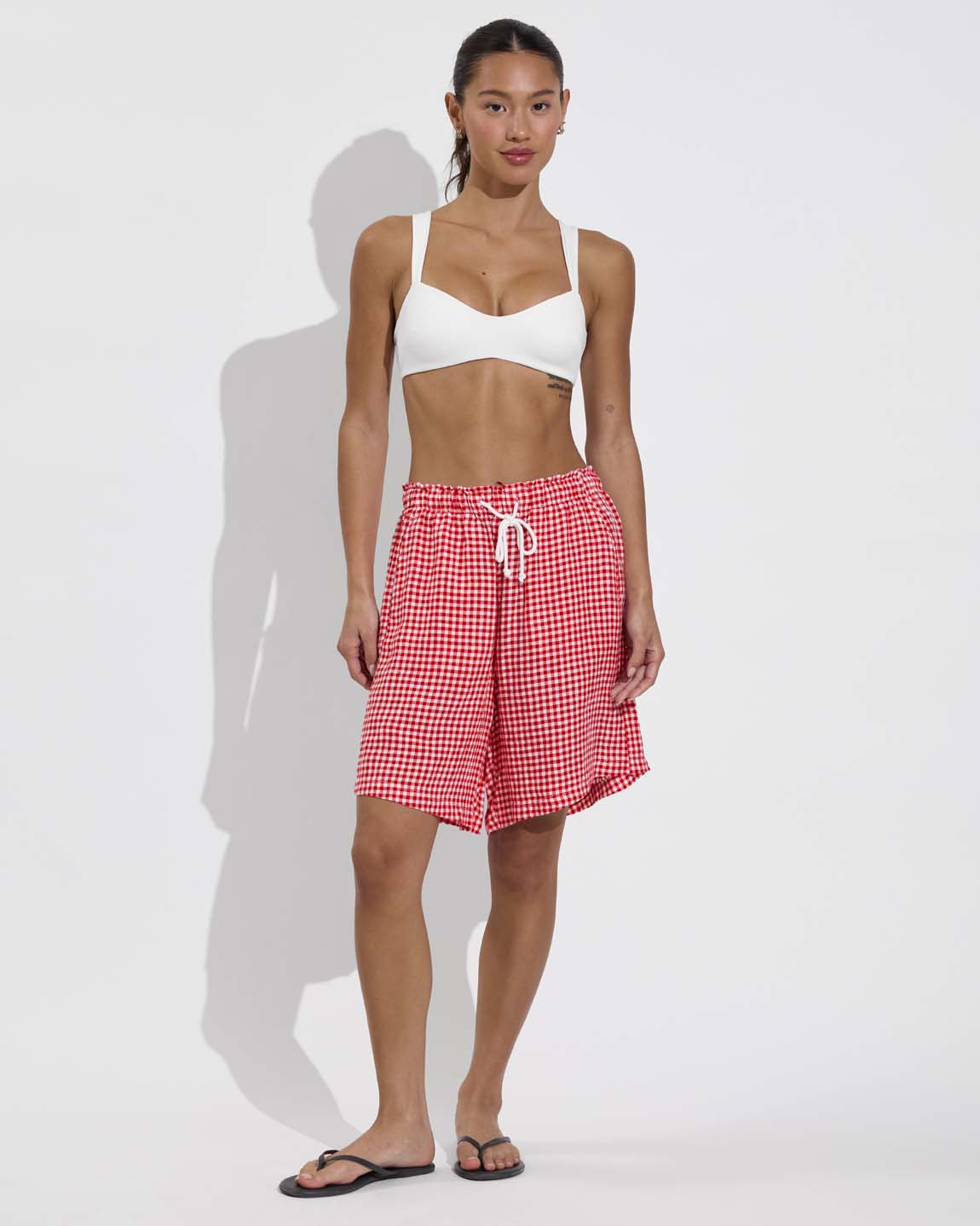 Getaway Short 9" - Gingham: Sweet Chili Heat / Coconut