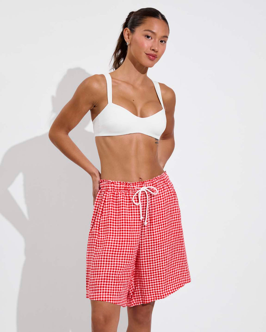 Getaway Short 9" - Gingham: Sweet Chili Heat / Coconut
