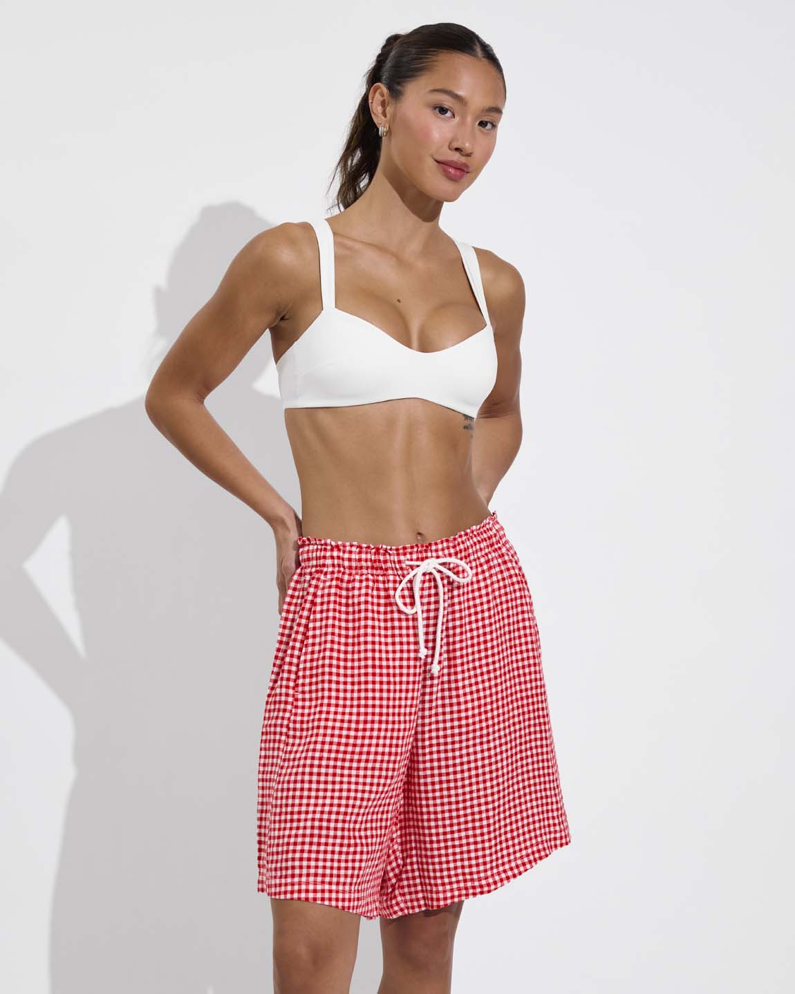 Getaway Short 9" - Gingham: Sweet Chili Heat / Coconut