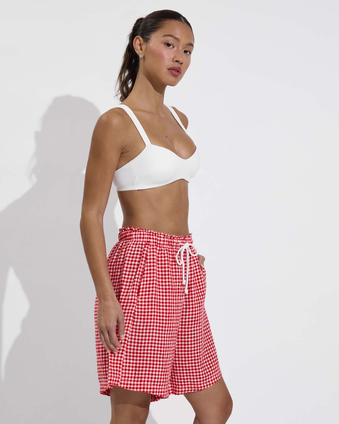 Getaway Short 9" - Gingham: Sweet Chili Heat / Coconut