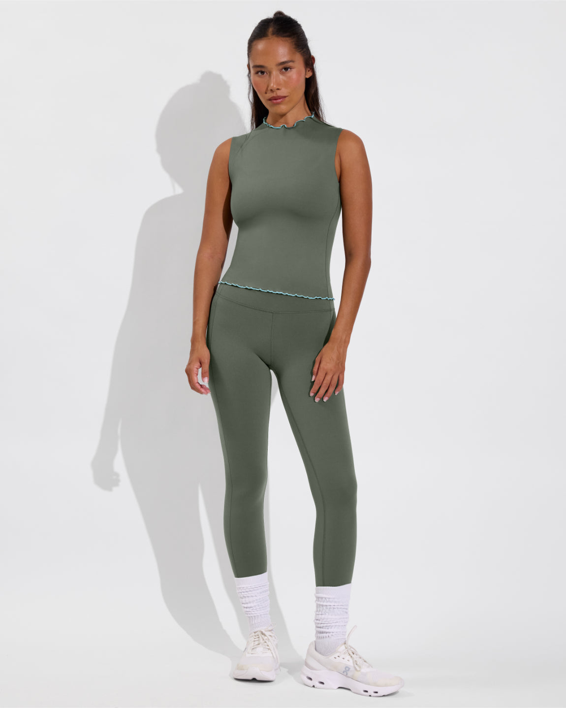 Rays Sleeveless Top *Long *Wavy - Agave / Drift