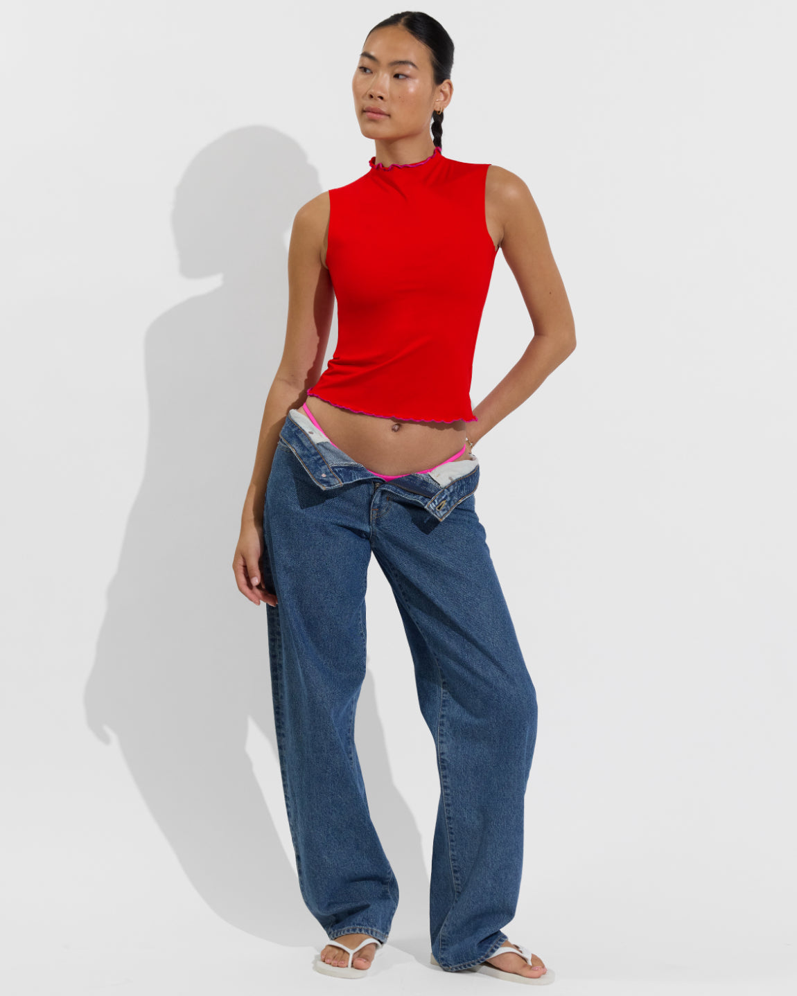 Rays Sleeveless Top *Long *Wavy - Sweet Chili Heat / Hot
