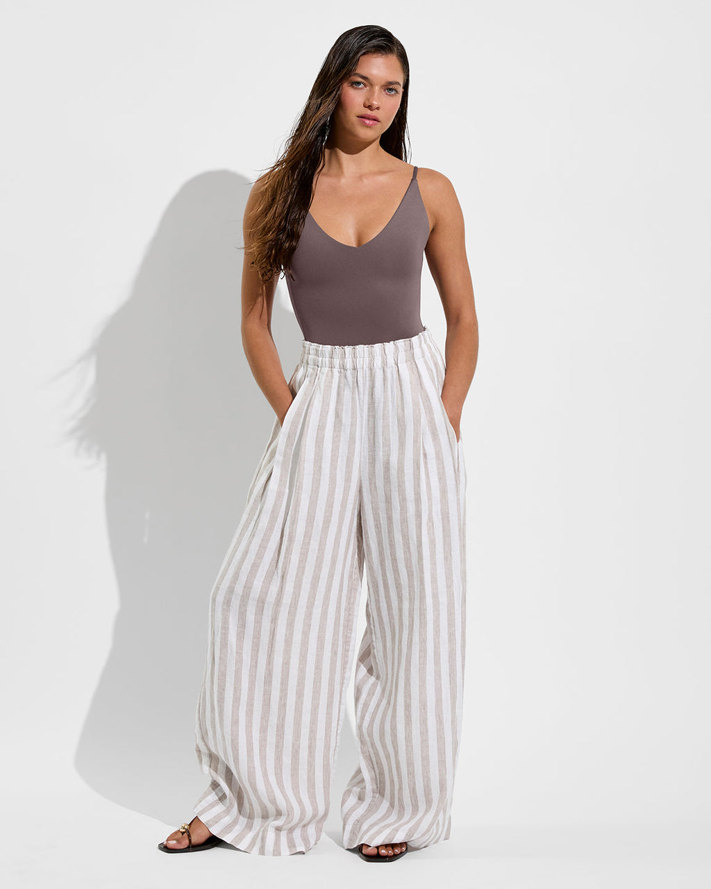 Coastal Pant - Beach Stripe: Beach / Coconut