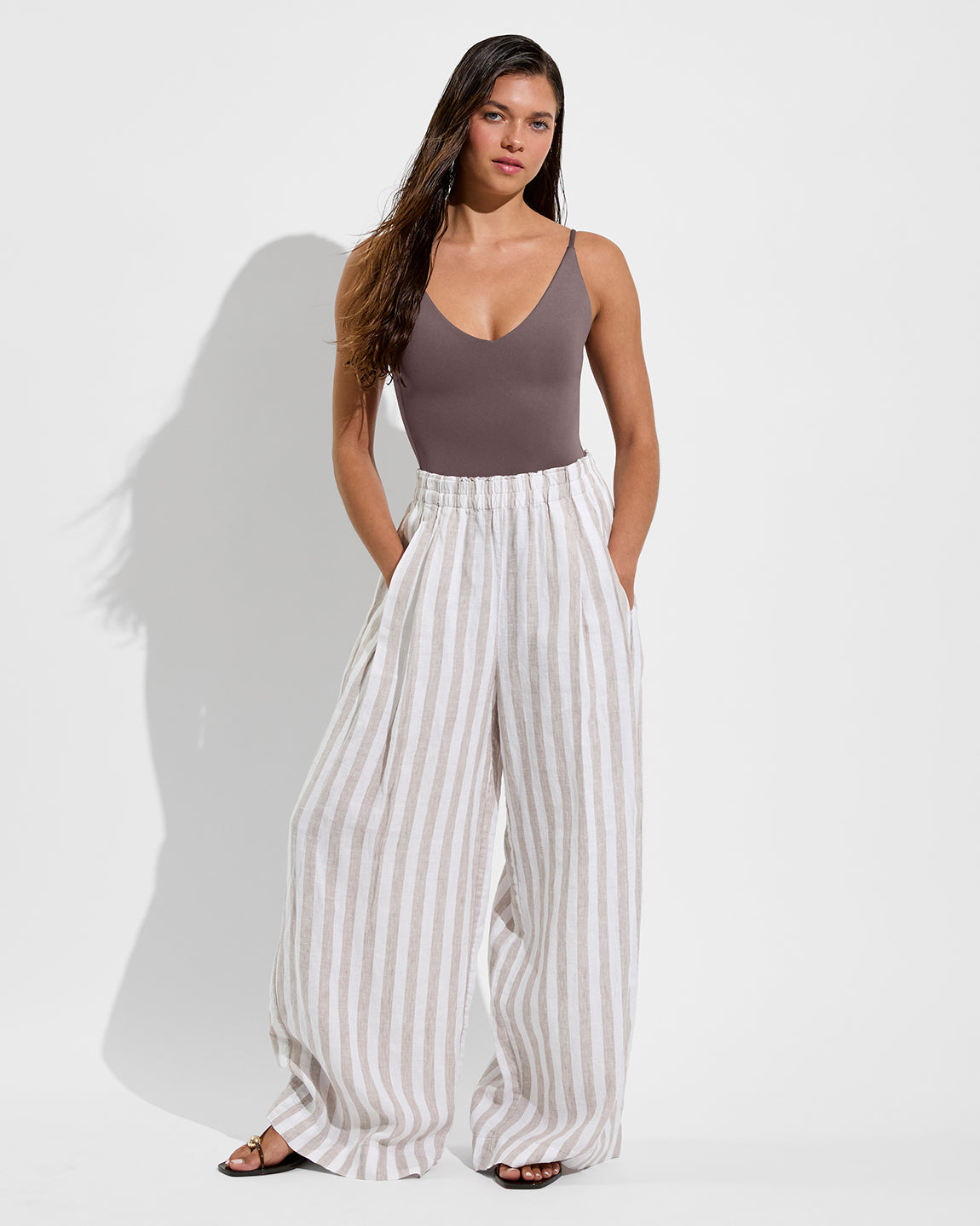 Coastal Pant - Beach Stripe: Beach / Coconut