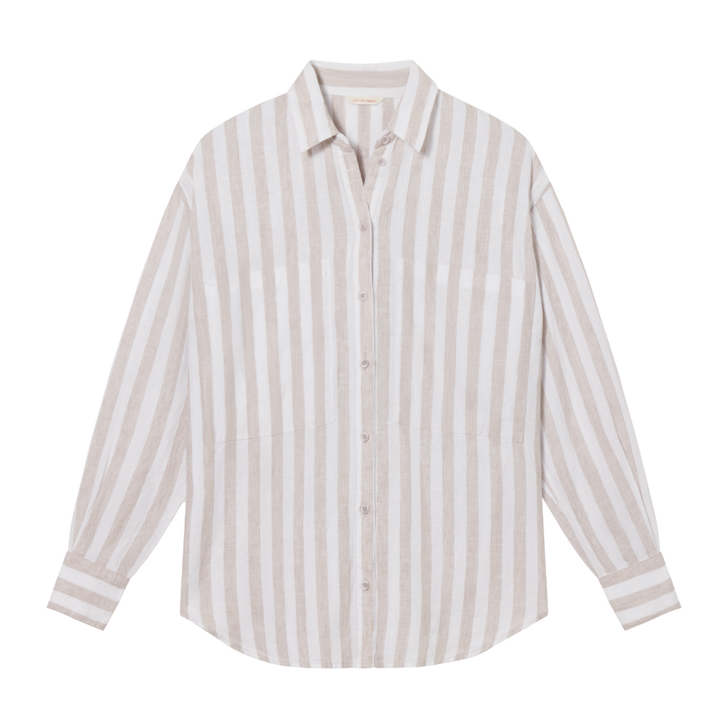 Getaway Button Down - Beach Stripe: Beach / Coconut